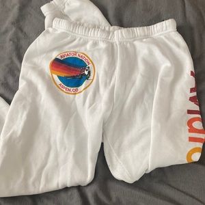 White Aspen aviator nation sweatpants